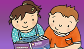 Graphic: Kids reading book